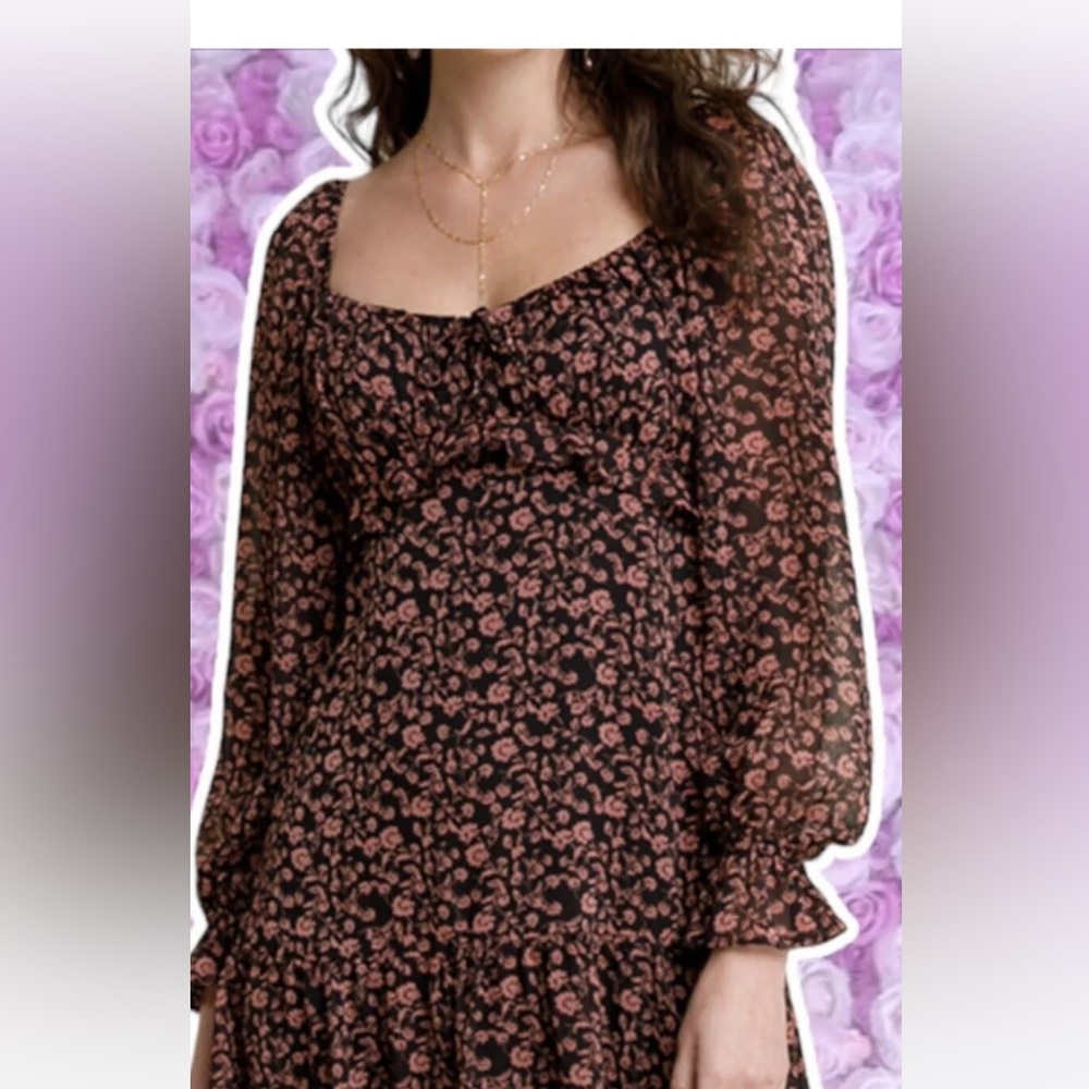 Francesca’s Dress Mi Ami Floral Sweetheart Mini Milkmaid Sz L - Picture 10 of 12